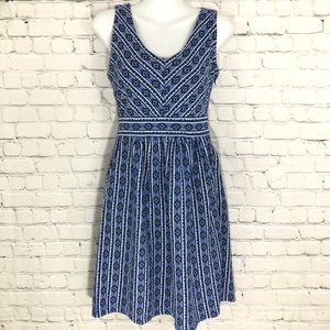 Anthropologie Maeve blue striped dress